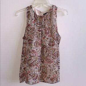 Vince Camuto Floral Paisley Sleeveless Lined Blouse M